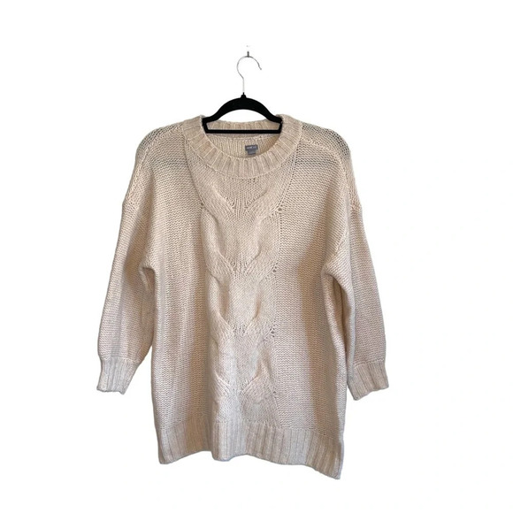 Aerie Cream Soft Chunky Knit Oversized Pullover Sweater Xsmall Women’s - Picture 2 of 11